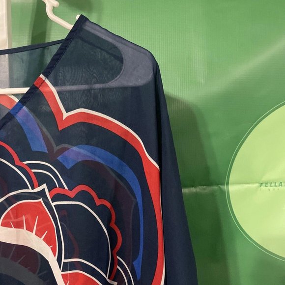 NEW ENGLAND PATRIOTS Women's logo semi sheer swim cover up in BLUE   OSFM - VGUC - Picture 4 of 8